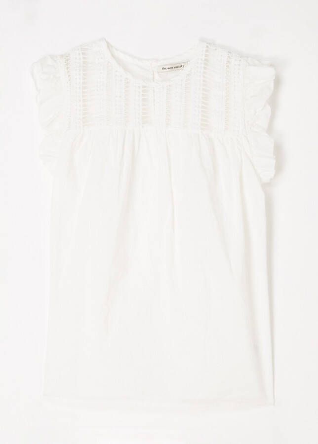 The New Society Bianca tuniek met broderie en ruches