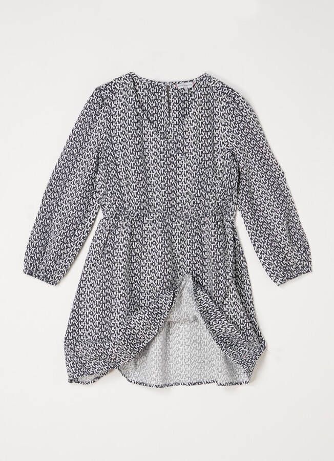 Tommy Hilfiger Blauwe Mini Jurk Allover Printed Wrap Dress L