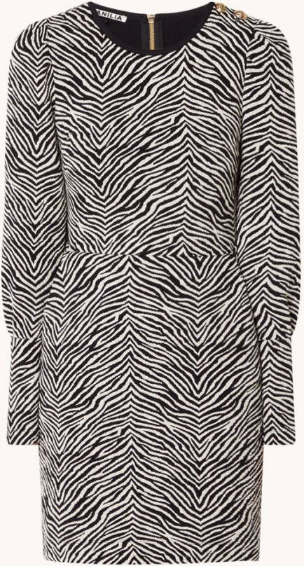 Vanilia Mini jurk van jersey met zebraprint en steekzakken