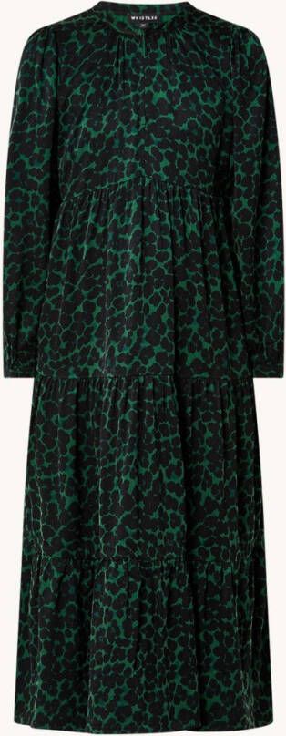Whistles A lijn midi jurk met dierenprint en steekzakken