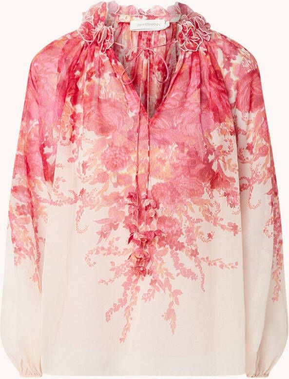 Zimmermann High Tide tuniek in zijdeblend met borduring