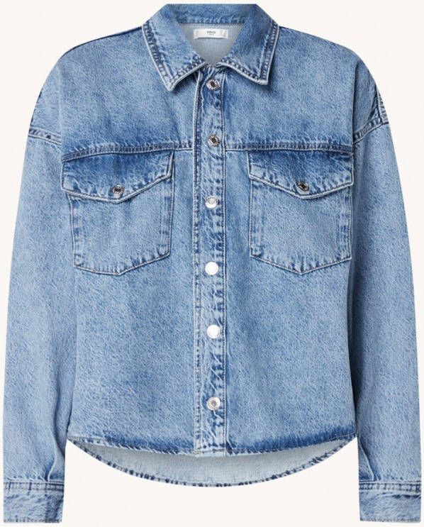 Mango Aimee overshirt van denim met klepzakken