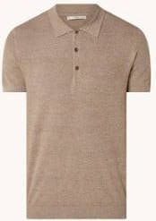 Mango Man gemêleerde fijngebreide polo bruin