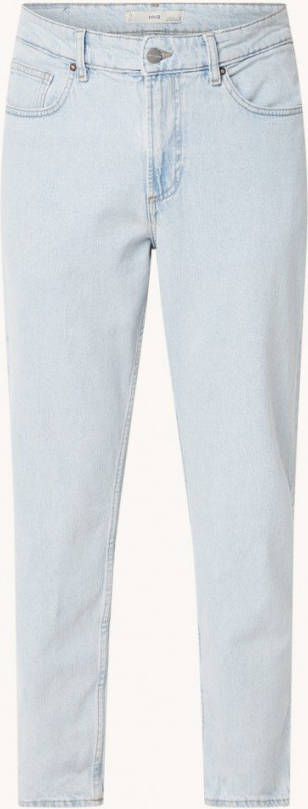 Mango Ben tapered cropped jeans met lichte wassing