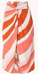 Mango Bio midirok met streepprint en plooidetail