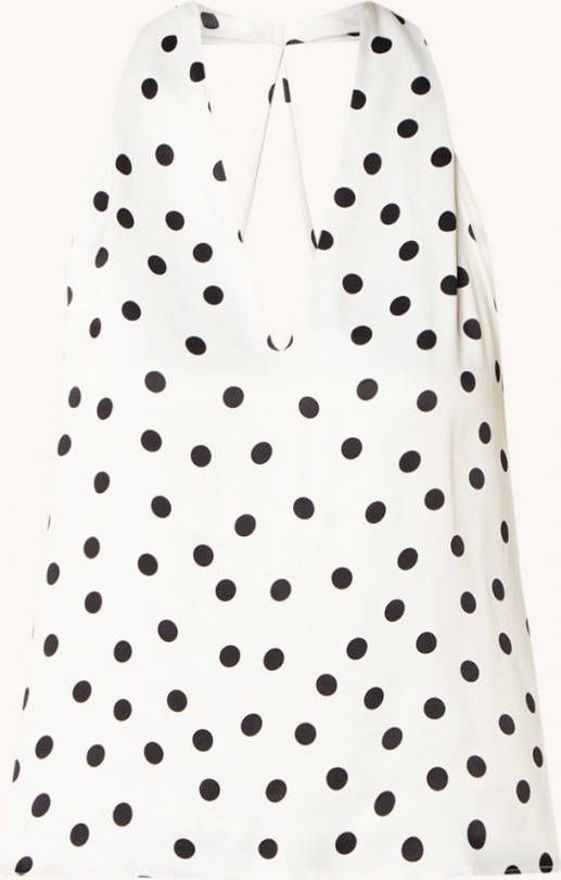Mango Dots top van satijn met stippenprint