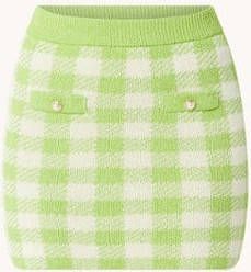 Mango Dotty fijngebreide minirok met ruitdessin