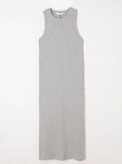 Mango Kids ribgebreide jurk met open detail pastelgrijs