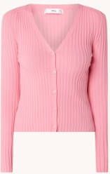Mango Lisa ribgebreid vest met V hals