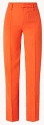 Mango Maca high waist straight fit pantalon met persplooi
