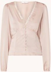 Mango Niza blouse van satijn met pofmouw