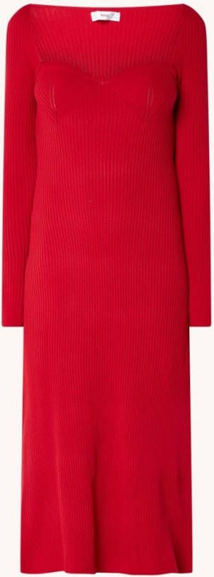 Mango Orlanda midi trui jurk met ribstructuur