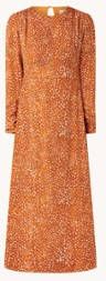 Mango maxi A lijn jurk met all over print oranje