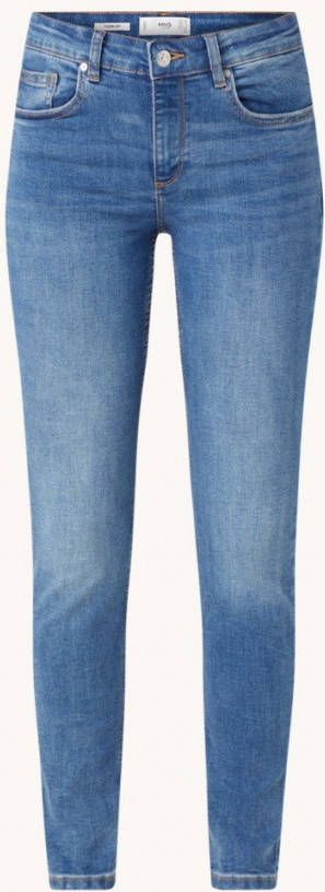 Mango Push Up low waist skinny cropped jeans met medium wassing