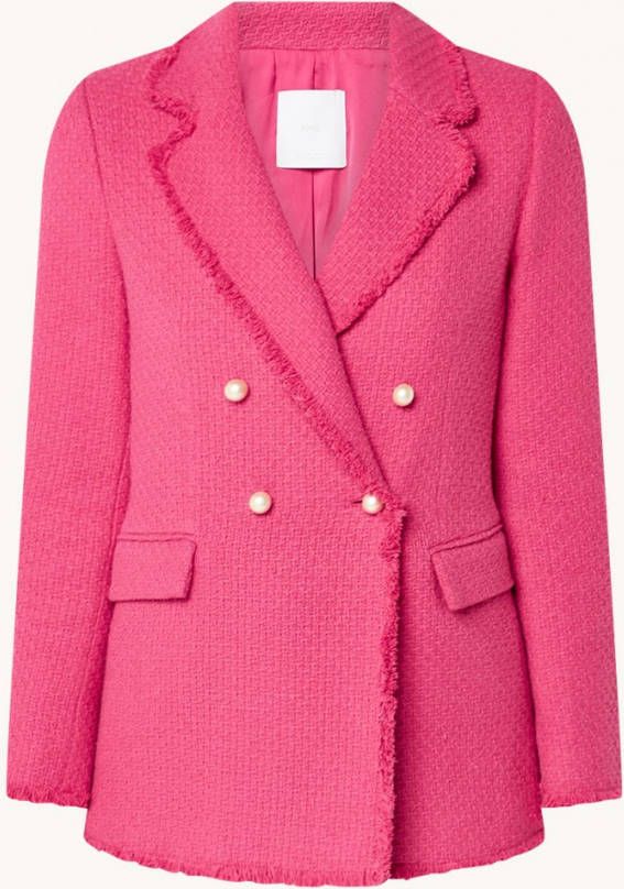 Mango Quintin blazer met tweed look en sierknopen
