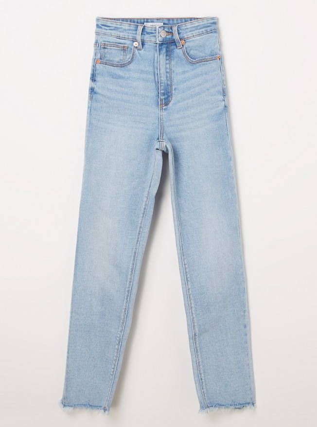 MANGO TEEN Slim fit jeans met gerafelde zomen