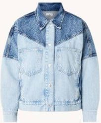 Mango Vibeke spijkerjas met steekzakken en contrast