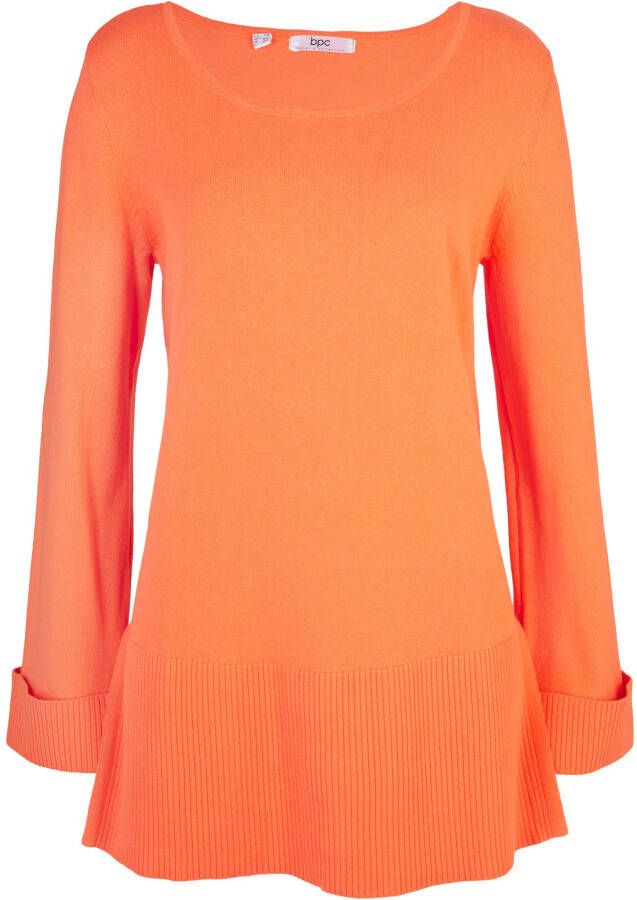 bonprix Fijn gebreide, lange trui met lange splitten opzij