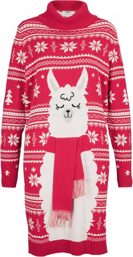 bonprix Gebreide kerstjurk met lama