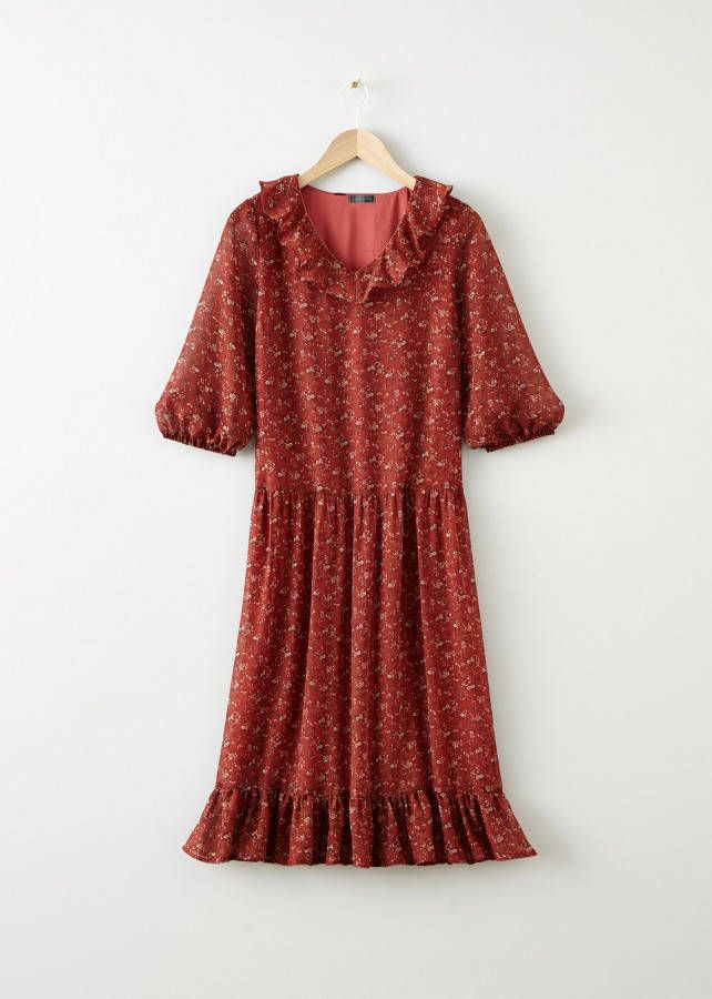 bonprix Midi jurk met volant