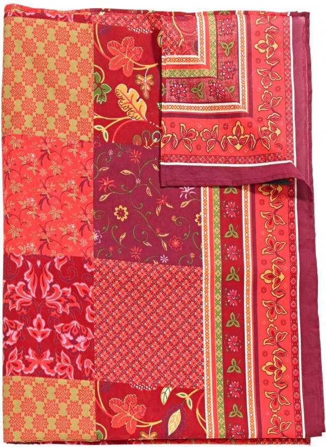 bpc living bonprix collection Plaid met patchworkprint, rood, 100% katoen