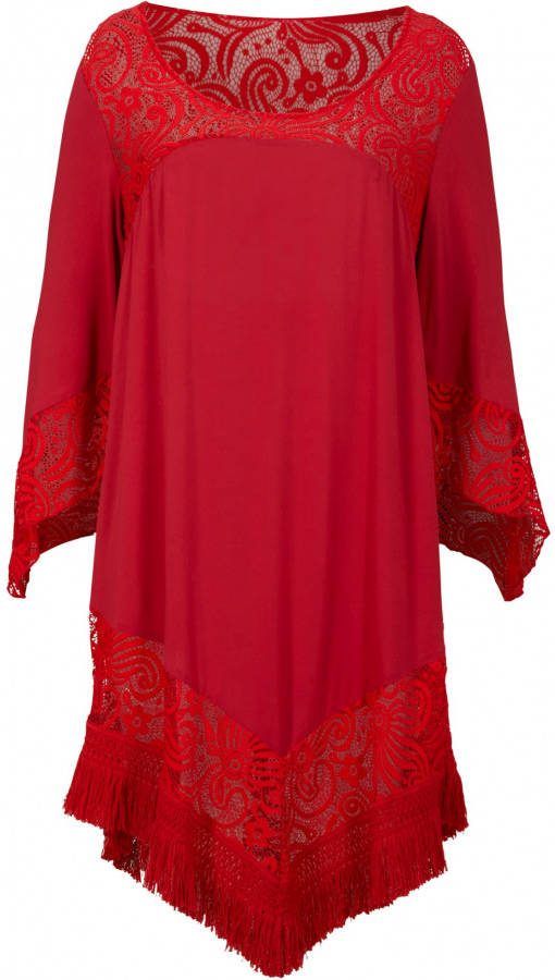 bonprix Lange strandtuniek met kant