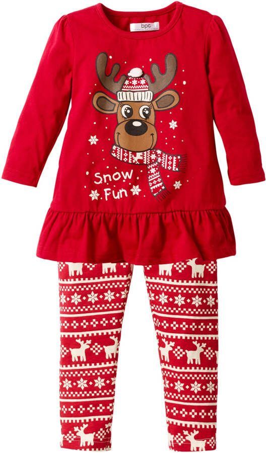 bonprix Meisjes kerstshirt en legging(2 dlg. set )