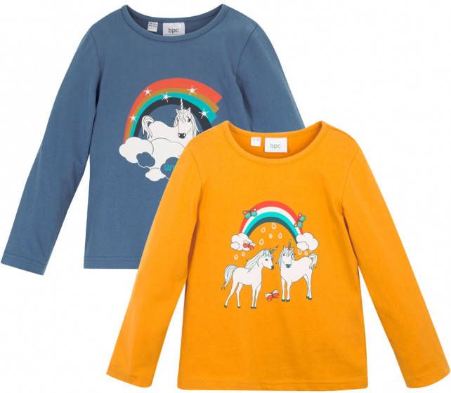 bonprix Meisjes longsleeve(set van 2)van biologisch katoen