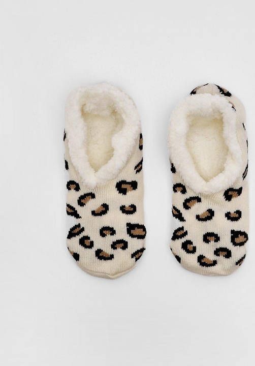 boohoo Dikke Pluizige Luipaardprint Sokken, Multi