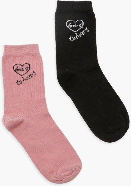 boohoo Geborduurde Hartjes Sokken, Multi