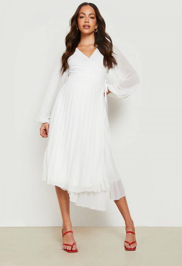 boohoo Getailleerde Stretch Blouse Met Geplooide Mouwen, Ivory