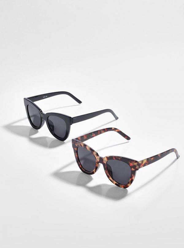 boohoo Grote Zonnebrillen Met Dik Montuur(2 Stuks ), Multi