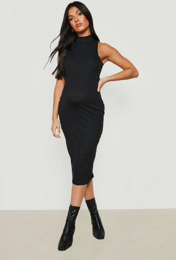 boohoo High Waist Skinny Fit Broek Met Ceintuur En Gesp, Black