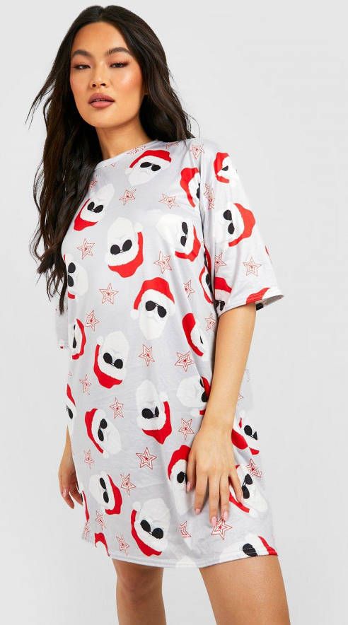 boohoo Leuke Kerst T Shirtjurk, Grey