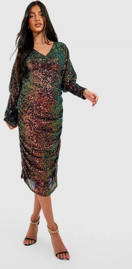 boohoo Linnen Cover Up Strand Jurk Met Ceintuur En Laag Decolleté,, Black