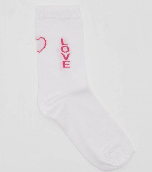boohoo Love Sportsokken Met Tekst, Pink