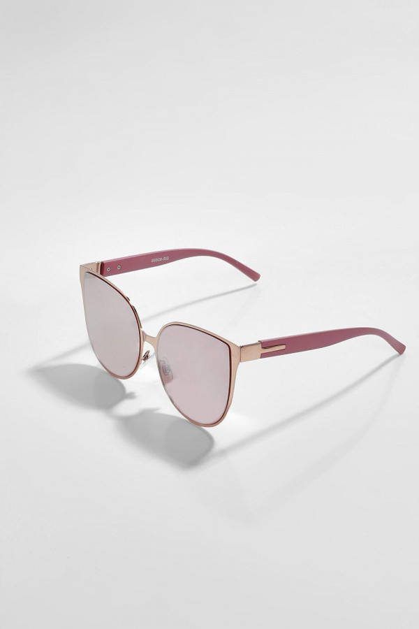 boohoo Oversized Roze Gouden Retro Zonnebril, Rose Gold