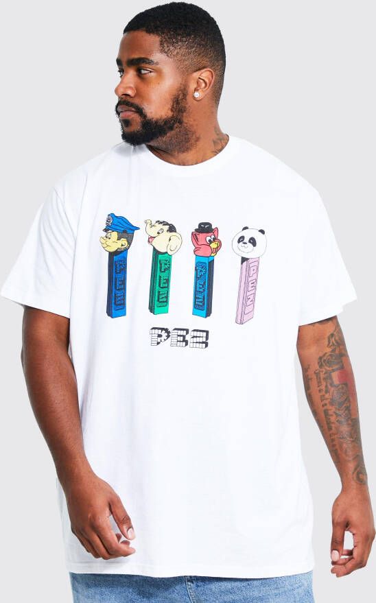 boohoo Plus Gelicenseerd Retro Pez T Shirt, White