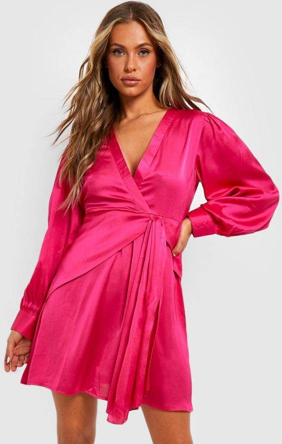 boohoo Skater Jurk, Hot Pink