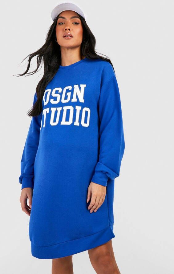 boohoo Zwangerschap Dsgn Studio Trui Jurk Met Print, Cobalt