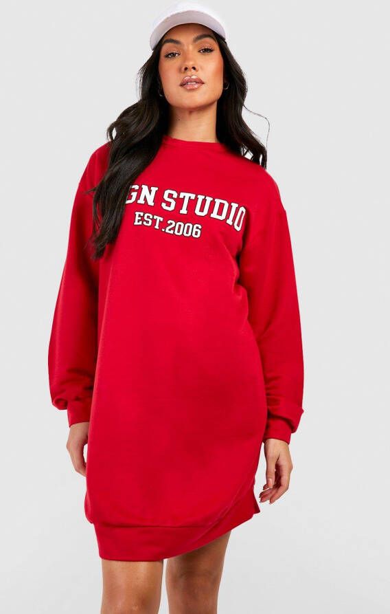 boohoo Zwangerschap Dsgn Studio Trui Jurk Met Print, Red