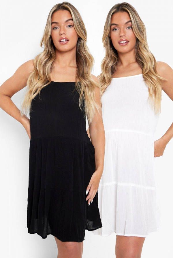 boohoo Zwangerschap Kaasdoek Strand Jurken(2 Stuks ), Multi