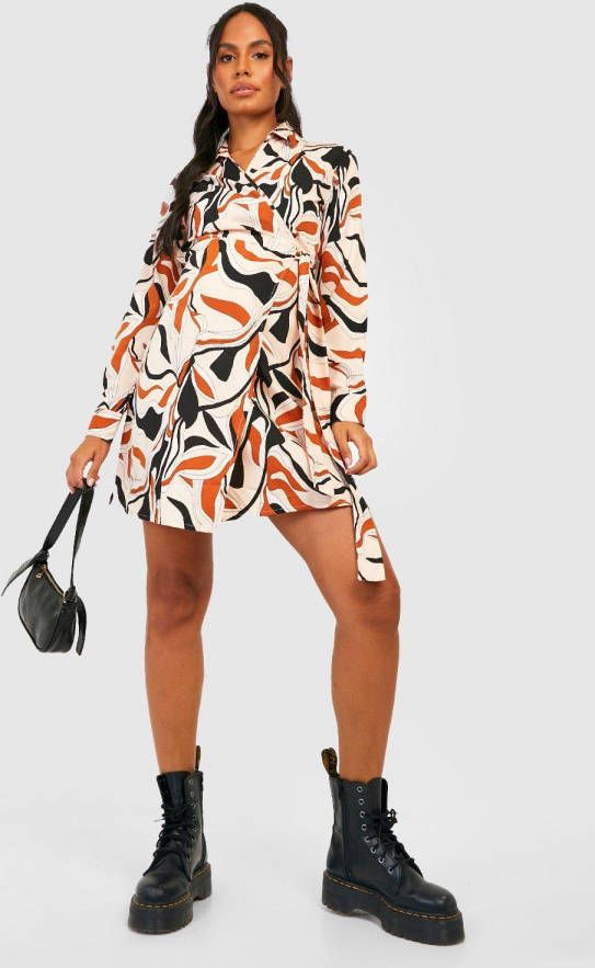 boohoo Zwangerschap Mini Wikkel Jurk Met Print, Multi