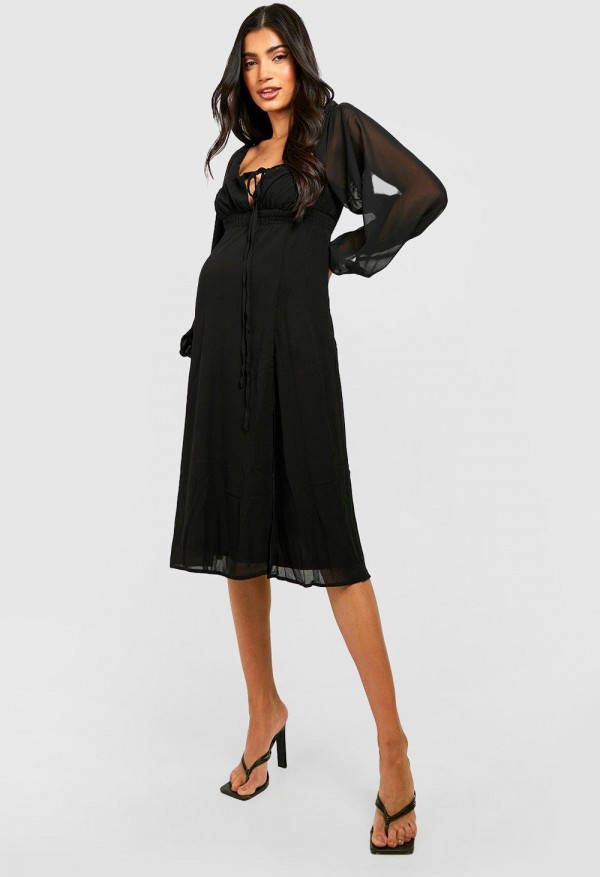 boohoo Zwangerschap Skater Jurk Met Vierkante Hals, Black