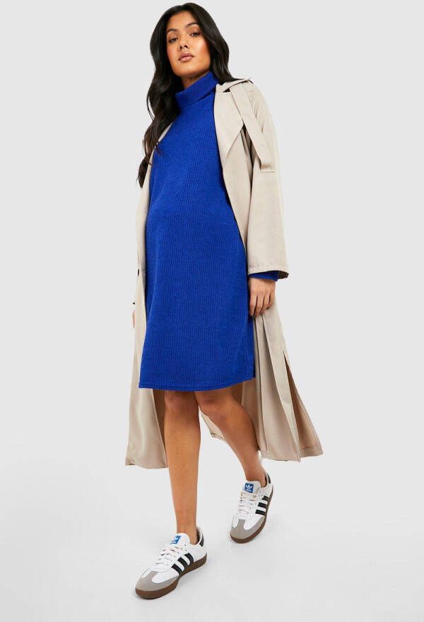 boohoo Zwangerschap Sweatshirt Jurk Met Col, Cobalt