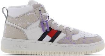 Tommy Jeans Basket Splatter Dames Schoenen Beige Leer