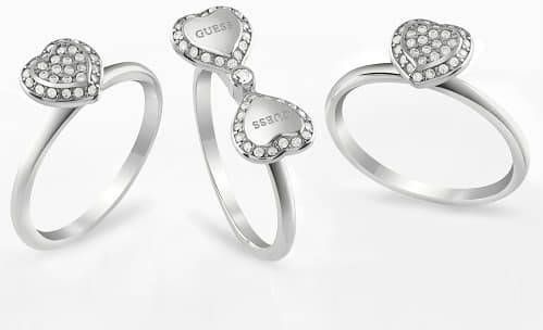 Guess Ringen Ring Fine Heart JUBR01428JWRH Zilverkleurig