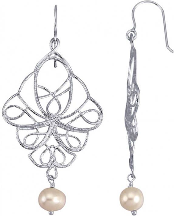 AMY VERMONT Oorbellen met cultivé zoetwaterparels Zilverkleur