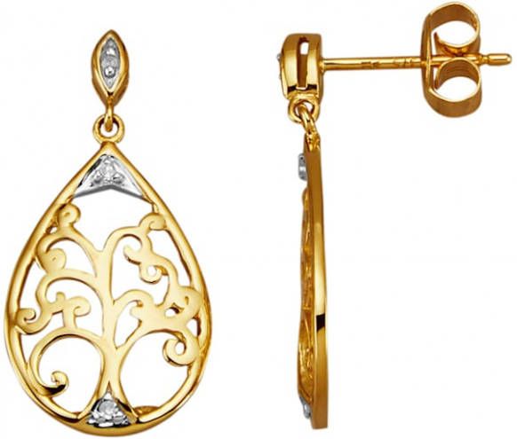 AMY VERMONT Oorbellen met diamanten Geelgoudkleur