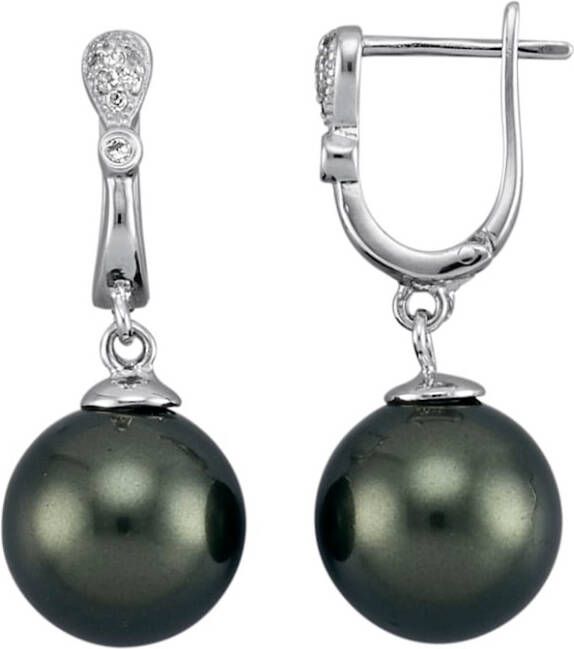 AMY VERMONT Oorbellen met schelpparels Zilverkleur